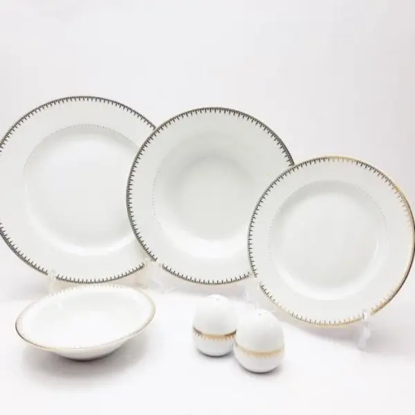 سرویس غذاخوری زرین 28 پارچه 6 نفره سری ایتالیا اف طرح سپیدار درجه عالی Zarin Iran Italia F Sepidar 28 Pieces Porcelain Dinnerware Set Top Grade