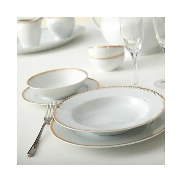 سرویس غذاخوری زرین 28 پارچه 6 نفره سری ایتالیا اف طرح سپیدار درجه عالی Zarin Iran Italia F Sepidar 28 Pieces Porcelain Dinnerware Set Top Grade