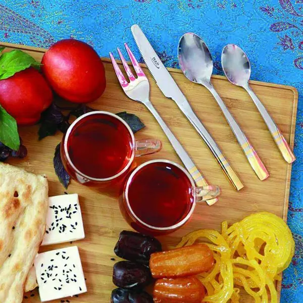 سرویس قاشق و چنگال 98 پارچه ناب استیل مدل فلورانس - 2
