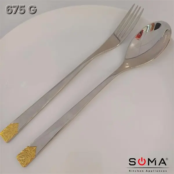 سرویس قاشق و چنگال رزنتال ۳۰ نفره مدل ۶۷۵G طلایی/نقره ای - 2