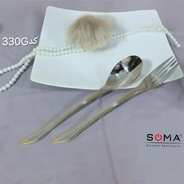 سرویس قاشق و چنگال رزنتال ۳۰ نفره مدل ۳۳۰G طلایی/نقره ای - 2