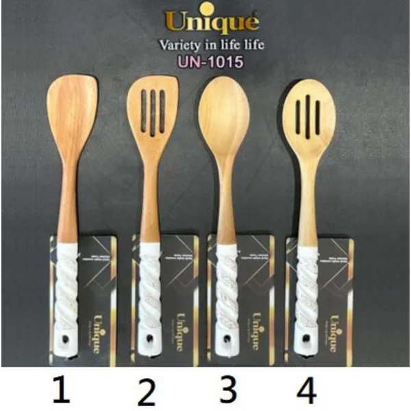 قاشق چوبی دسته سرامیک یونیک UN1015 - 2