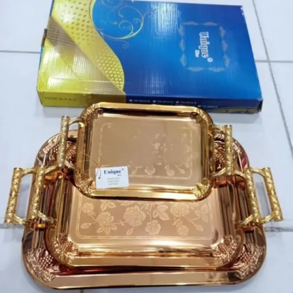سینی سه تیکه اماراتی یونیک طلایی - 2