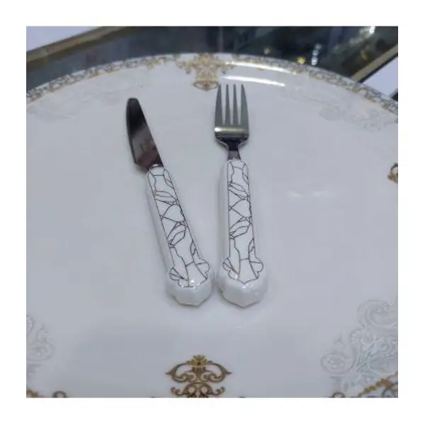 کارد چنگال دسته سرامیکی مارک یونیک