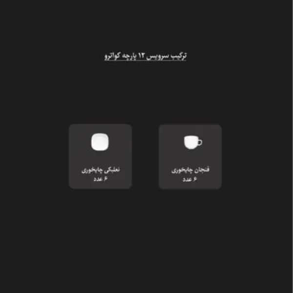 سرویس چای خوری 12 پارچه چینی زرین سری کواترو مدل آرمیتاژ فیروزه ای