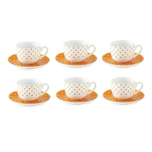 ست فنجان و نعلبکی 12 پارچه چینی زرین ایران سری ایتالیا اف مدل اسپاتی درجه عالی Zarin Iran Italia-F Espati Cup and Saucer Set 12 Pcs High Grade