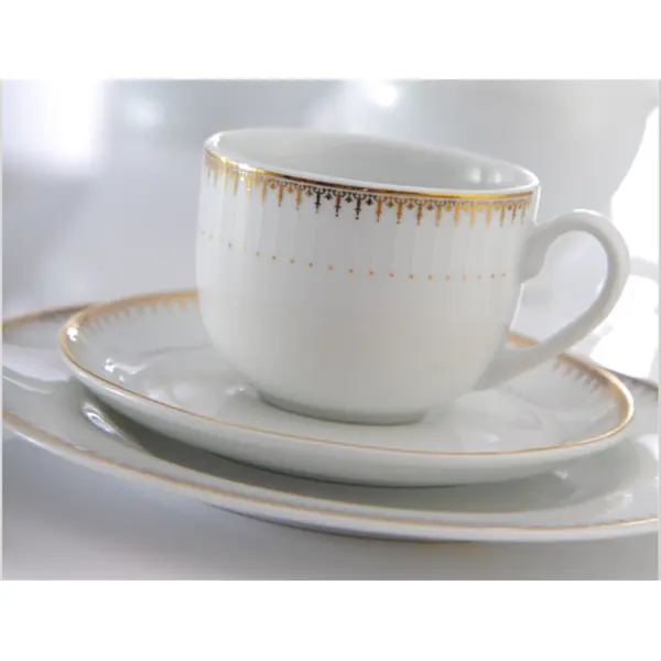 سرویس چینی 17 پارچه چای خوری چینی زرین ایران سری ایتالیا اف مدل پالادیوم درجه عالی Zarin Iran Porcelain Inds Italia-F Palladium 17 Pieces Porcelain Tea Set Top Grade