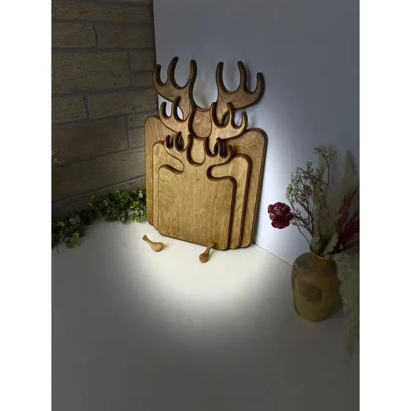 تخته سرو شاخ گوزنی مربع 3تیکه