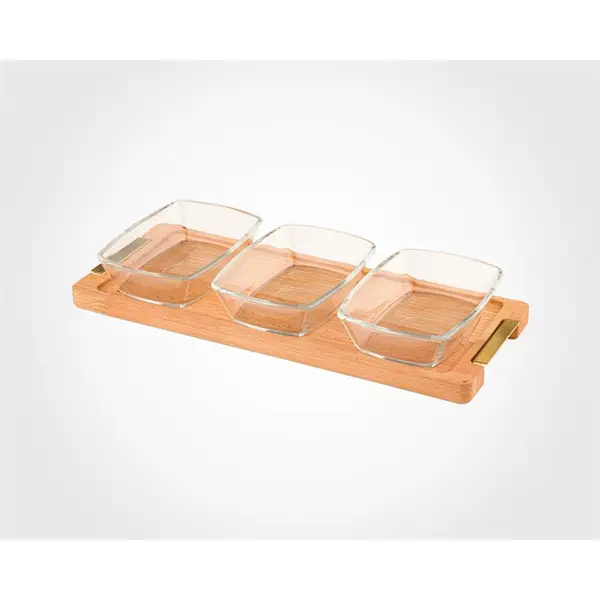اردو خوری بزرگ 3 عددی پایه چوبی لیمون کد 2252