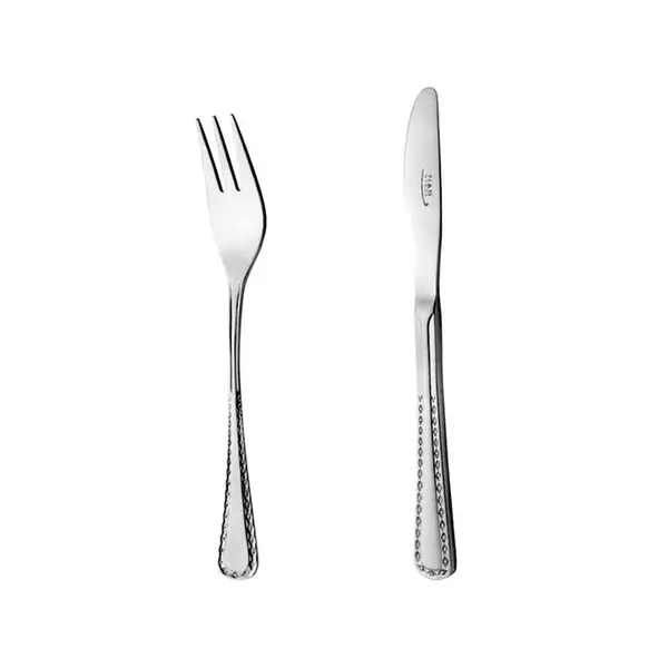 کارد و چنگال میوه خوری 6 نفره 12 پارچه ناب استیل طرح برلین استیل براق