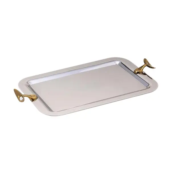 سینی کوچک قایقی طلایی یونیک مدل UN-3859-N