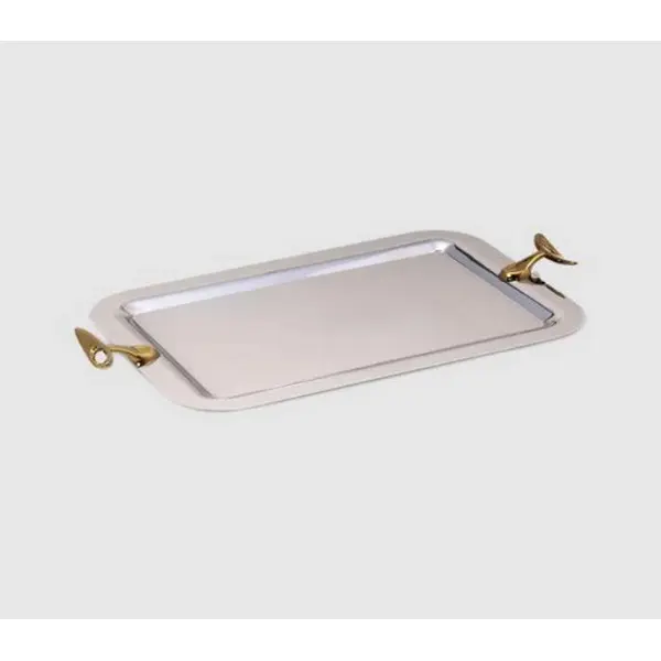سینی کوچک قایقی طلایی یونیک مدل UN-3859-N