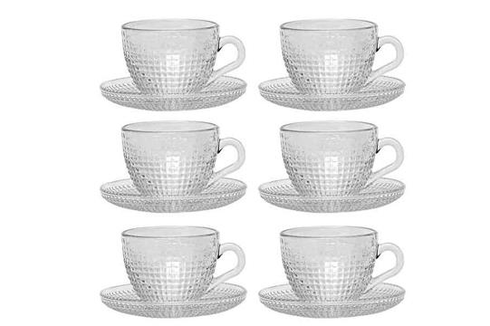 ست فنجان و نعلبکی  بلور کاوه مدل Venice بسته 6 عددی Kaveh Crystal Venice  Cup And Saucer Pack Of 6