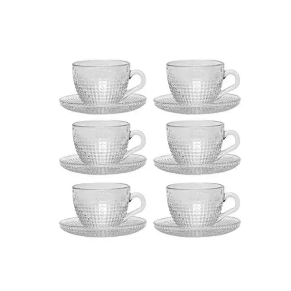 ست فنجان و نعلبکی بلور کاوه مدل Venice بسته 6 عددی Kaveh Crystal Venice Cup And Saucer Pack Of 6