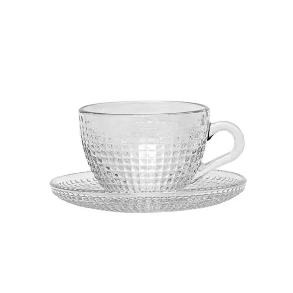 ست فنجان و نعلبکی بلور کاوه مدل Venice بسته 6 عددی Kaveh Crystal Venice Cup And Saucer Pack Of 6