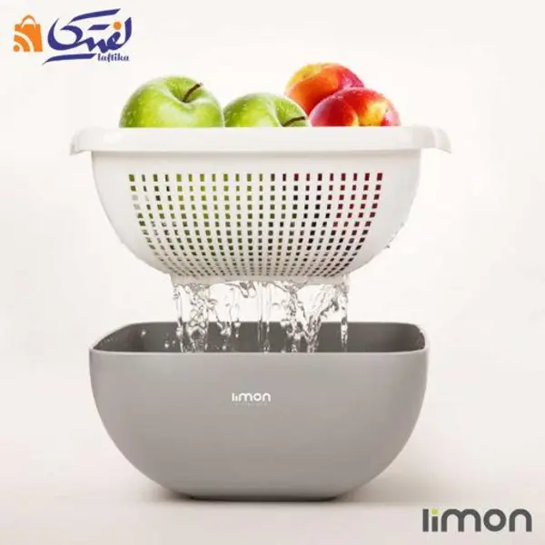 ست کاسه و آبکش چهارگوش سایز 1 لیمون کد 2183 - 4