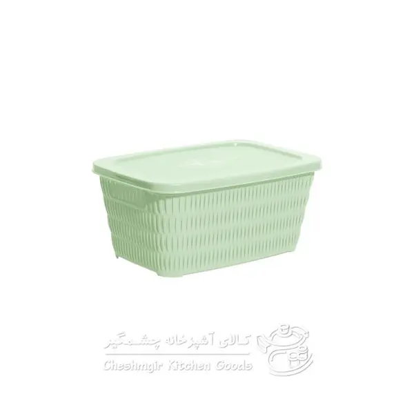 سبد بامبو مستطیل درب دار کوچک لیمون کد 16923
