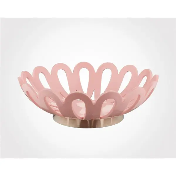 سبد میوه متوسط پایه استیل لیمون کد 2683 - 2