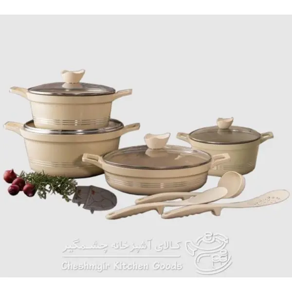 سرویس 11 پارچه کرم کلاسیک یونیک مدل UN-7710 - 6