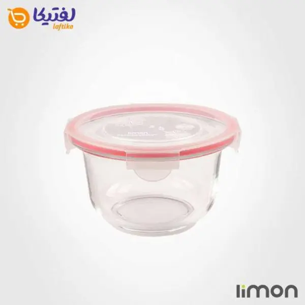 ظرف شیشه ای گرد دربدار 1.2 لیتری لیمون - 2