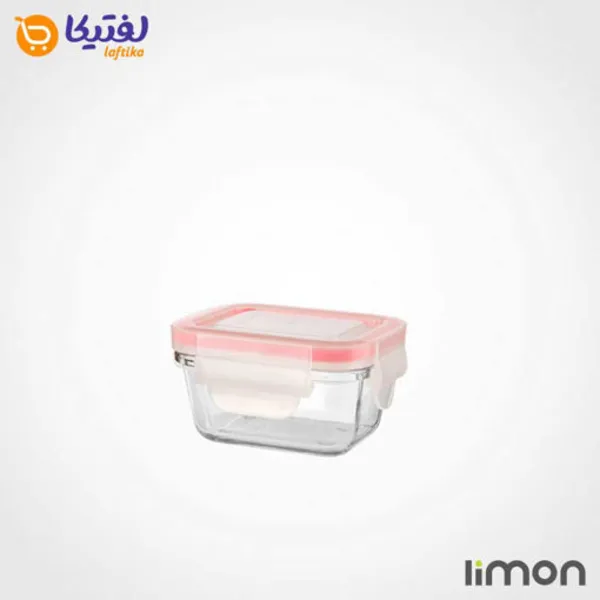 ظرف شیشه ای دربدار مستطیل 180 میلی لیتر لیمون کد 1953 - 3