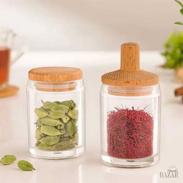 جای زعفران و هل اکرلیک درب چوبی لیمون کد 2280 - 2