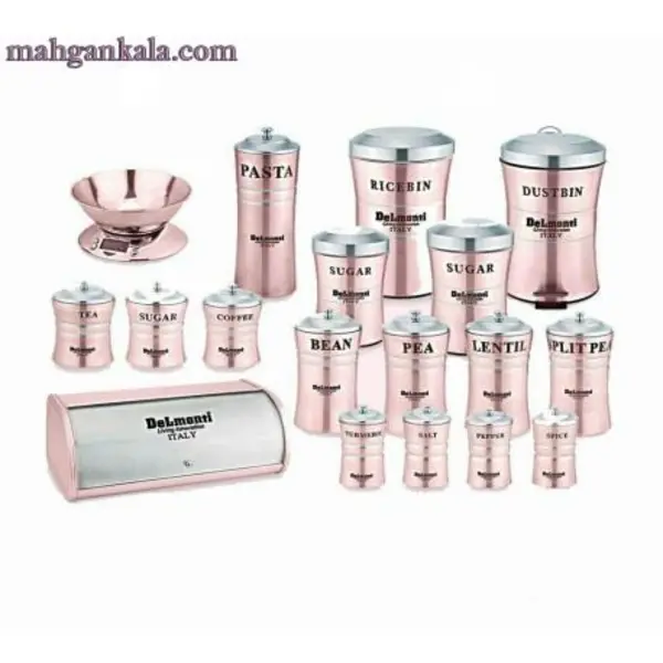 سرویس جا ادویه و حبوبات استیل 41 پارچه دلمونتی مدل DL1700