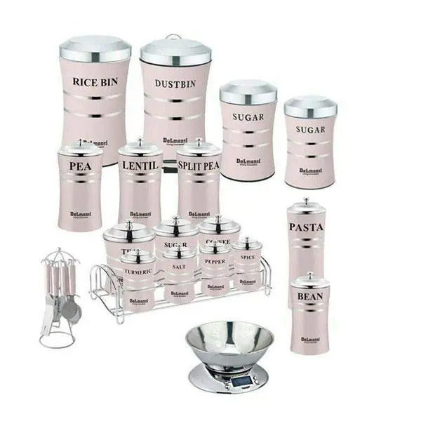 سرویس جا ادویه و حبوبات استیل 41 پارچه دلمونتی مدل DL1700