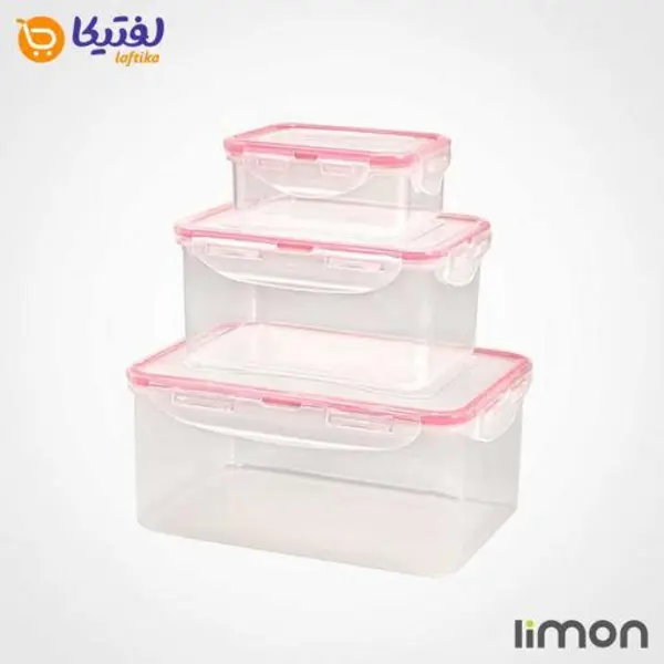 سرویس ظرف فریزری 6 پارچه مستطیل لیمون کد 2363 - 4