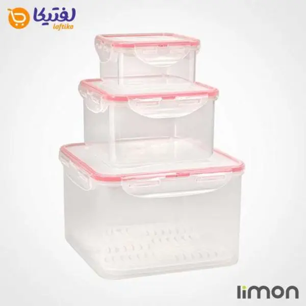 ظرف فریزری 6 پارچه مربع لیمون کد 7783 - 3