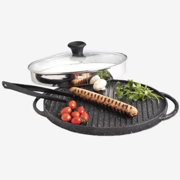 تابه گریل بیضی چدنی یونیک 6011