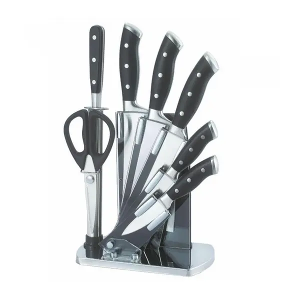سرویس چاقو 8 پارچه فولادی دسته مشکی عرشیا  K133-2628