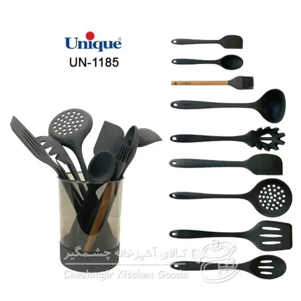سرویس کفگیر و ملاقه 10 پارچه تمام سیلیکون یونیک کد UN-1185