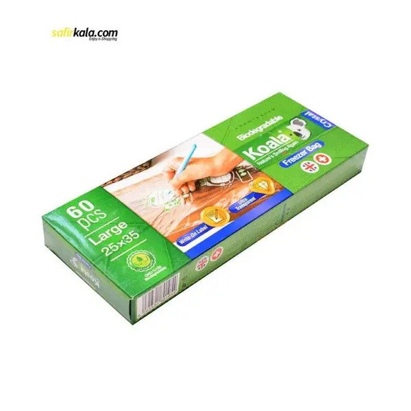 کیسه فریزر کوالا مدل کریستال دارای فضای یادداشت بسته 60 عددی