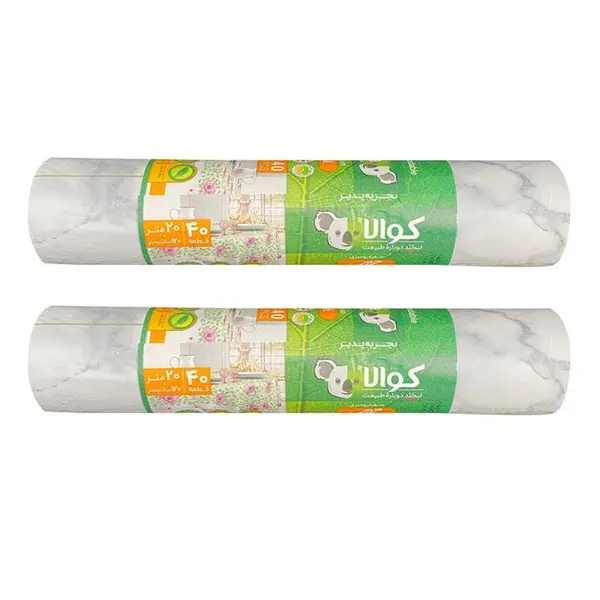 سفره یکبار مصرف کوالا مدل silk طرح سنگ رول ۲۰ متری بسته ۲ عددی