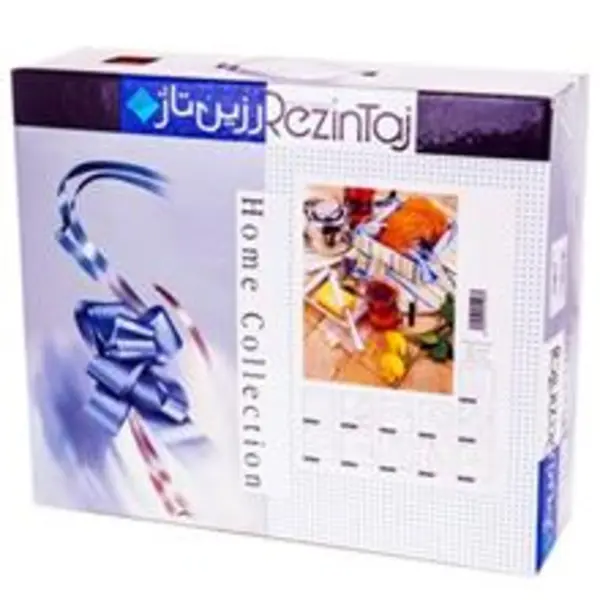 سرویس آشپزخانه کتان 20 تکه رزین تاژ طرح رابید آبی - 2