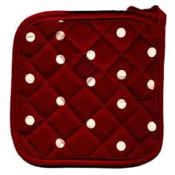 دستگیره کتان 20 × 20 رزین تاژ طرح خالدار قرمز - 3