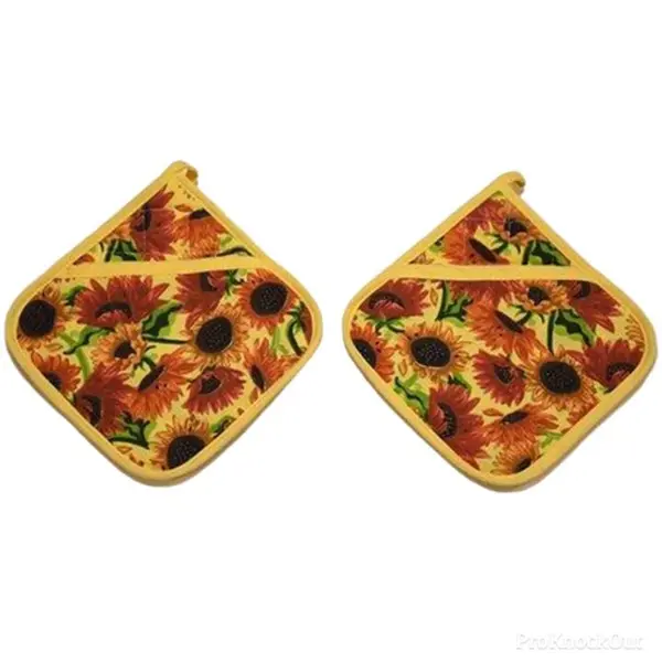 دستگیره اشپزخانه رزین تاژ20*20 طرح آفتابگردان چاپی - 3