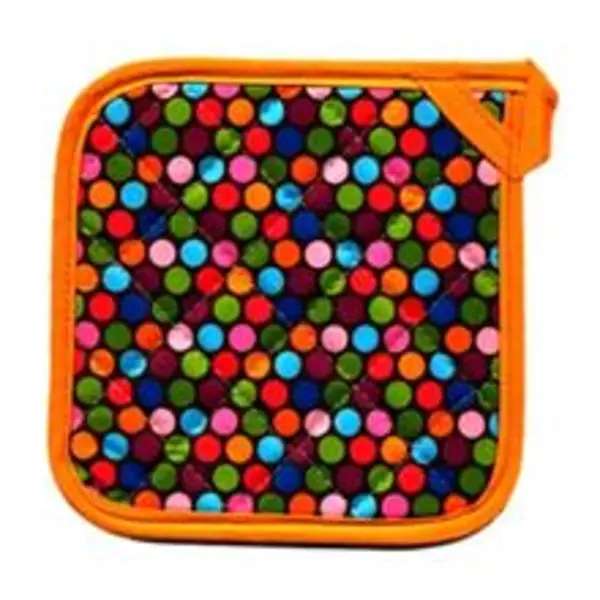 دستگیره کتان 20 × 20 رزین تاژ طرح خالدار رنگی - 2