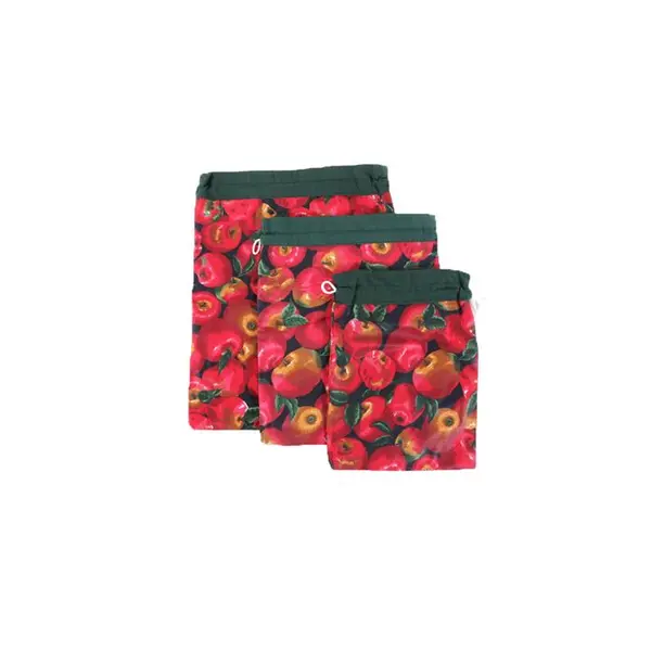 کیسه سبزی رزین تاژ طرح سیب مجموعه 3 عددی - 2