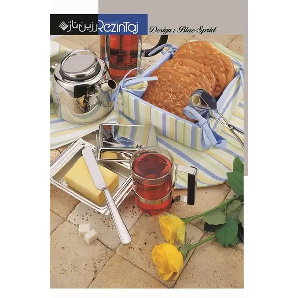 دستکش فر کتان 31 × 14 رزین تاژ طرح اسپرید آبی - 2