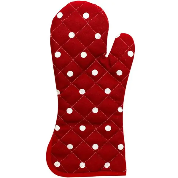 دستکش فر خالدار قرمز کتان 31×14 رزین تاژ - 2