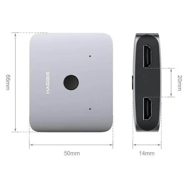 سوئیچ و اسپلیتر 1 به 2 Xiaomi Hagibis HDMI مدل HD0201 - 3