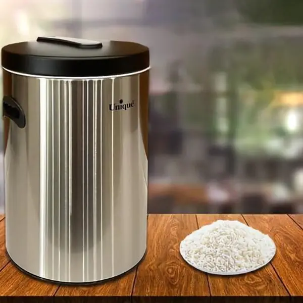 سطل برنج 10 کیلوی بدون پیمانه استیل برند یونیک - 2