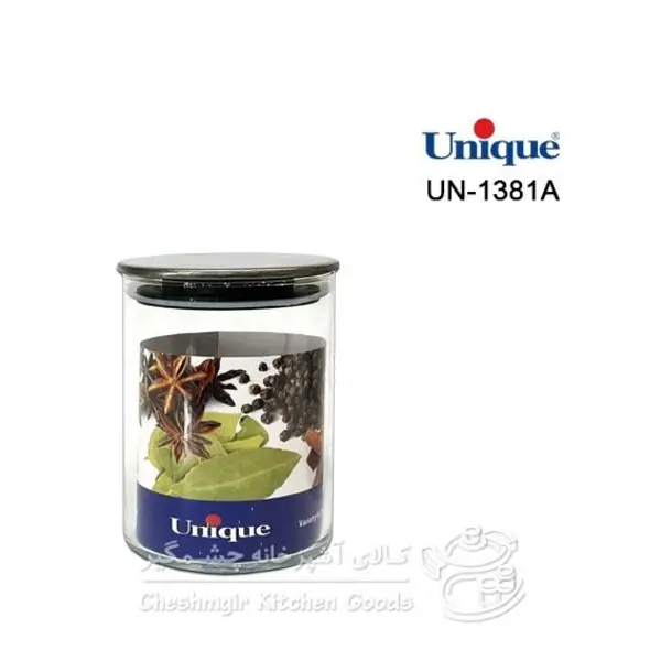 بانکه یونیک شیشه ای درب استیل 10 سانت کد UN-1381 - 2