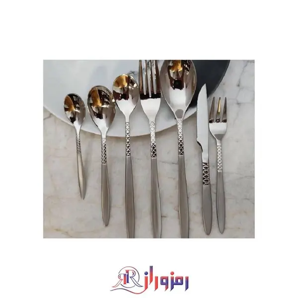 سرویس قاشق و چنگال 12 نفره 90 پارچه یونیک مدل زنبوری مات دهنه اروپایی - 2