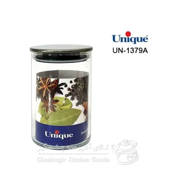بانکه یونیک شیشه ای درب استیل 12 سانت کد UN-1379 - 2