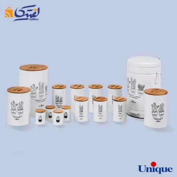 سرویس آشپزخانه یونیک 15 پارچه کاکتوس درب بامبو UN-8021 - 2