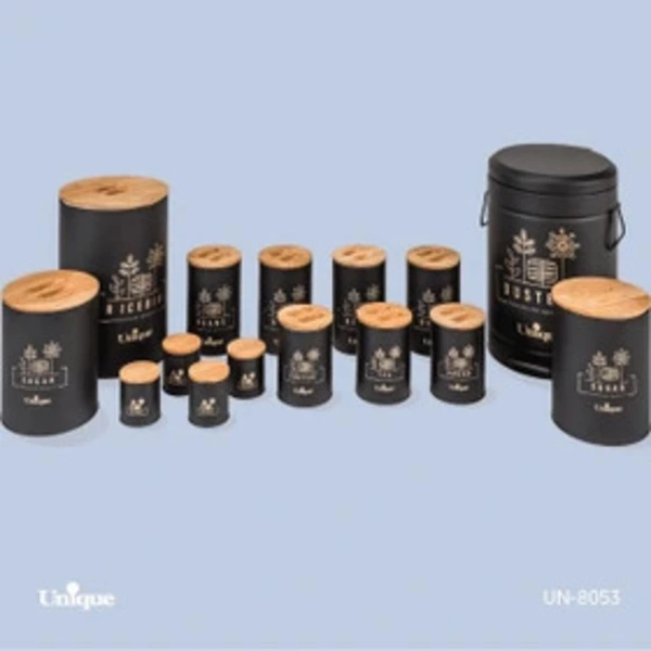 سرویس آشپزخانه 15 پارچه یونیک فانتزی گل درب بامبو UN-8053 - 2
