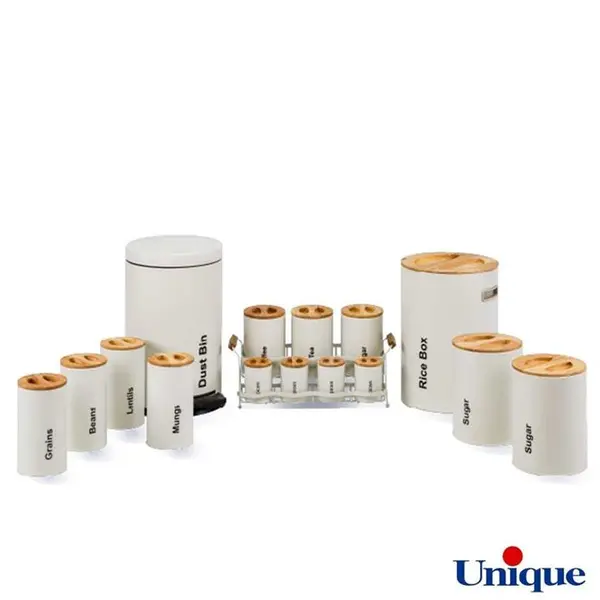 سرویس آشپزخانه 16 نباتی سنباده ای درب چوبی یونیک کد UN-8001 - 5